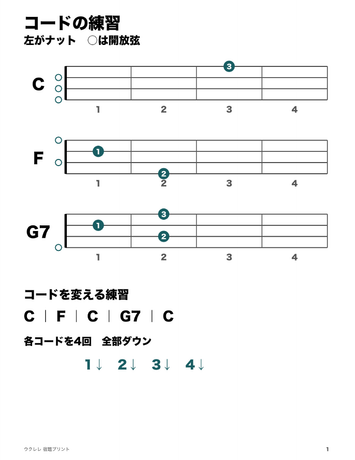 第1回宿題プリントの表紙